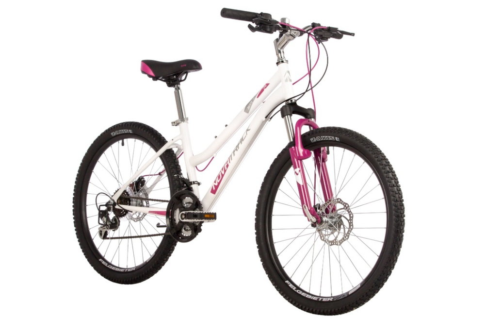 Велосипед NOVATRACK 24" JENNY PRO сталь 14'', белый, 18 скор.
