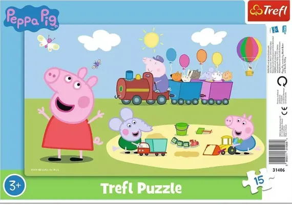Puzzle - &quot;15 Frame&quot; - Happy train / Peppa Pig