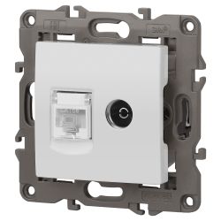 14-3110-01 ЭРА Розетка RJ45+TV, IP20, белый