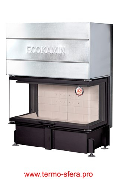 Каминная топка Экокамин ДЕЛЬТА 1000 P три стекла подовое горение принтинг