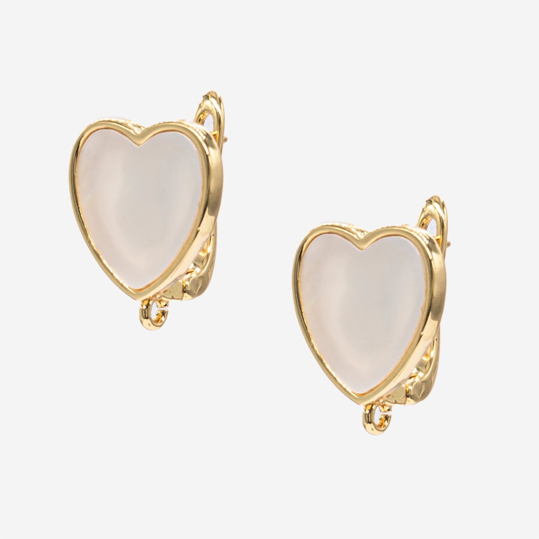 Швензы "Любимые", 16мм, перламутр, позолота