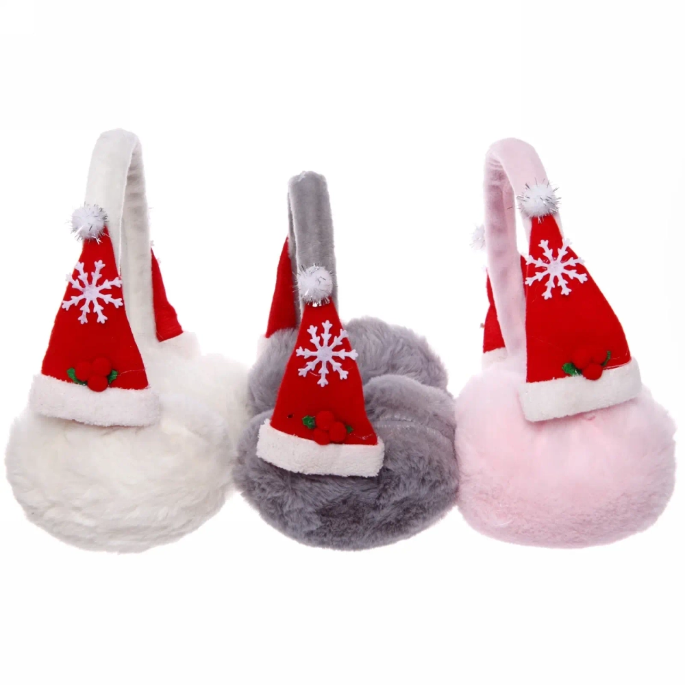 Наушники меховые «Новогодний колпак», микс 3 цвета (серый, белый, розовый, 52*1,5см