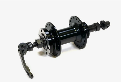 Втулка WZ задняя, алюминиевая, под диск 6 болтов, под трещотку, на эксцентрике, 36 отверстий, ось 3/8''х135x145мм, промподшипники, черная (25)