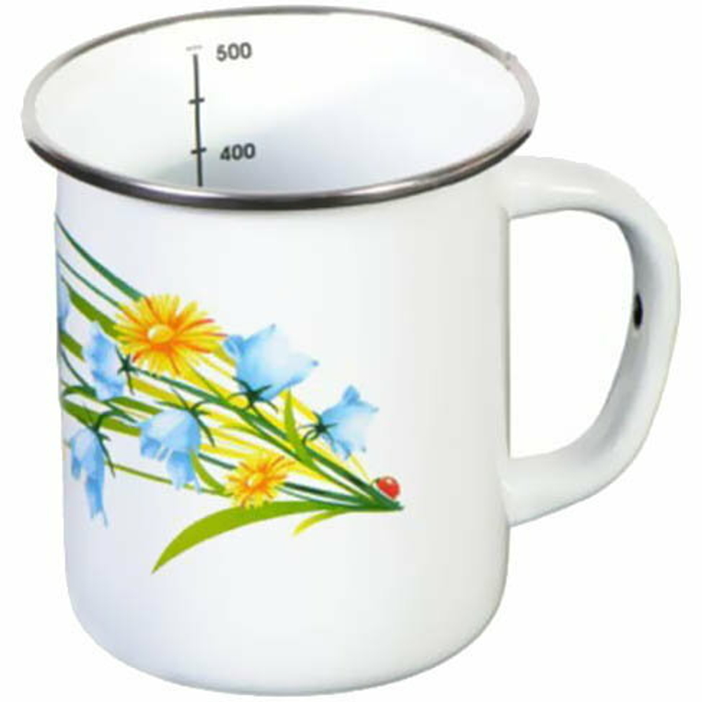 Кружка эмалированная 0,5л с рисунком