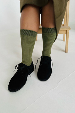 Носки из хлопка травяного цвета