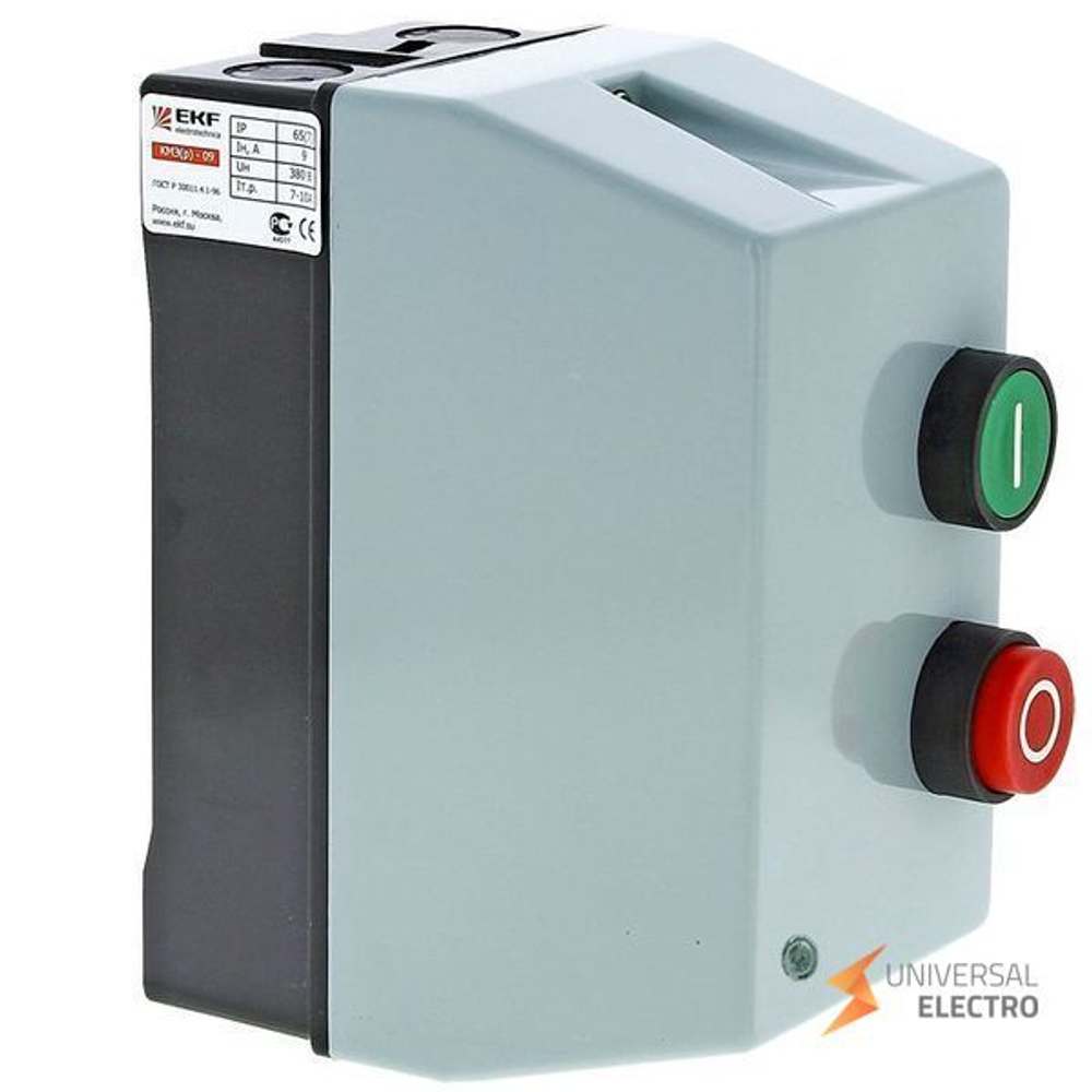 Пускатель в корпусе IP65 КМЭ 18А 230В с РТЭ Ir-12-18А и индик, EKF PROxima