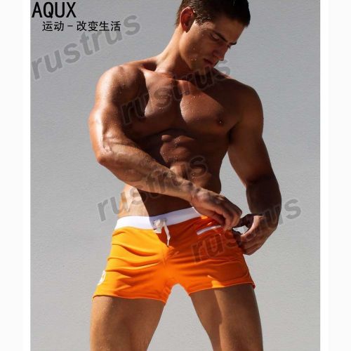 Мужские плавки оранжевые с белой резинкой Aqux 29907