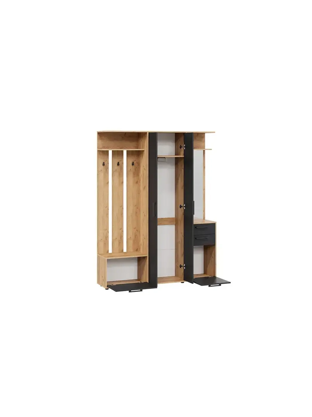 Прихожая с зеркалом Дуб крафт золотой 160х36х205