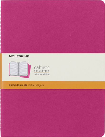 Блокнот Moleskine Cahier Journal (CH021D17) 190х250мм обложка картон 120стр. линейка розовый неон (3шт)
