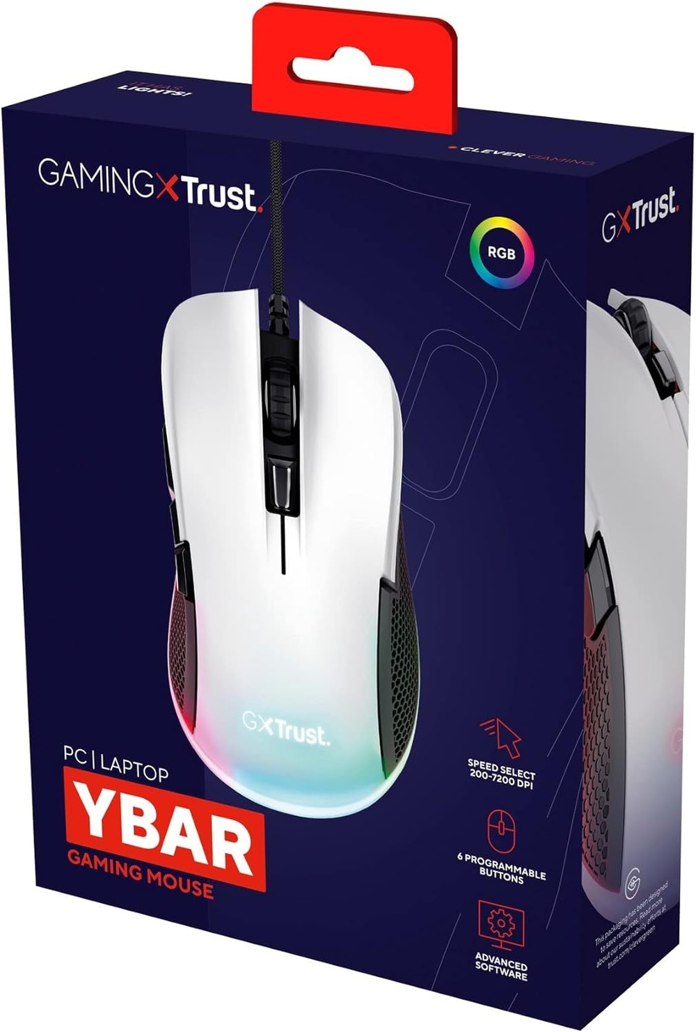 Мышь Trust GXT 922W YBAR белый