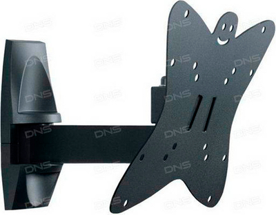 Кронштейн ЖК HOLDER LCDS - 5037, 20-37" 30 кг. накл. 15°, пов. 270°, 1 колено, мет.черный