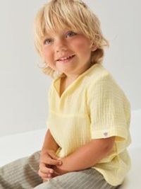 Рубашка муслиновая "Банан" с коротким рукавом без пуговиц 0+