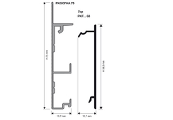 Алюминиевый плинтус Progress Profiles для стен из гипсокартона Flat 2000 мм