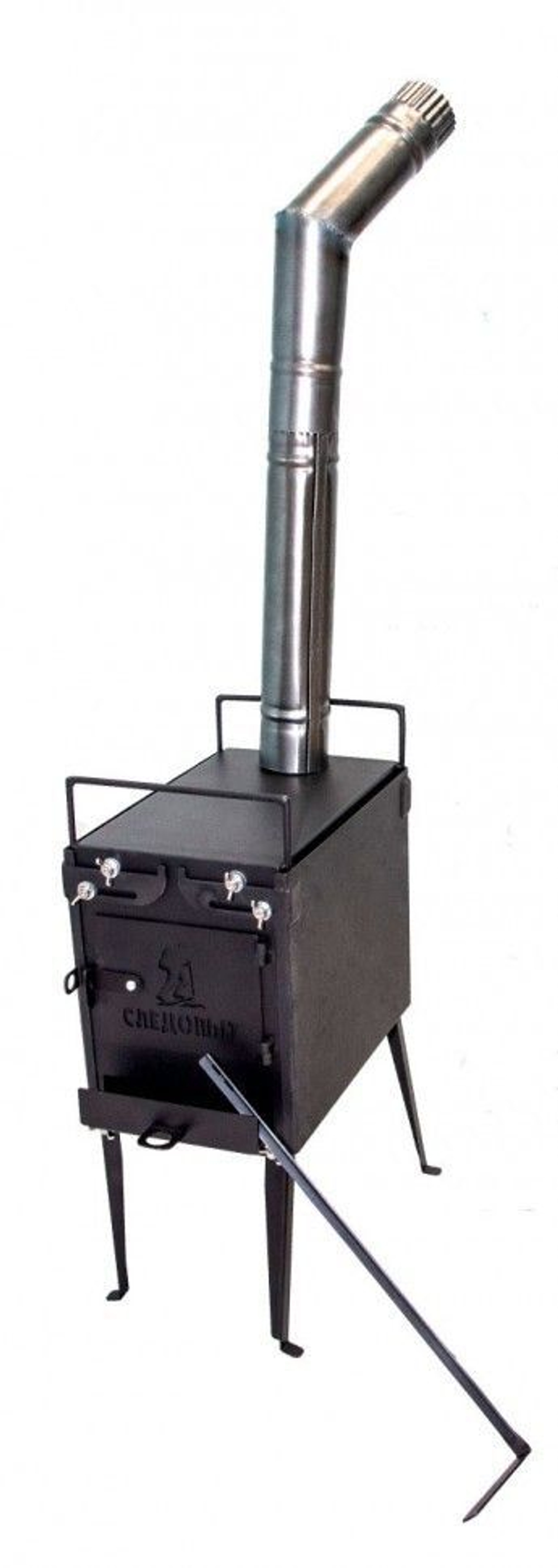 Печь дровяная "Следопыт" малая (с экранами, угловыми трубами и грибком) PF-SW-02