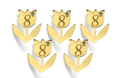 Топпер Бирка "Тюльпан 8 марта" (4см) 5шт акрил