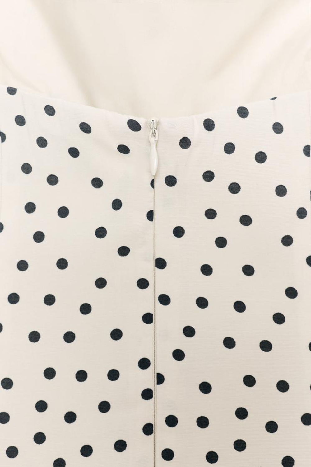 ZARA ПЛАТЬЕ МИДИ В ГОРОШЕК, БЕЛЫЙ/ЧЕРНЫЙ