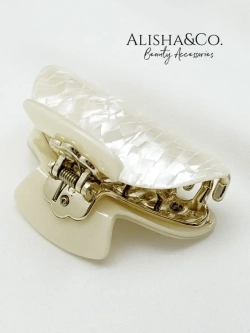 Крабик для волос средний перламутровый Pearl & Gold Shell
