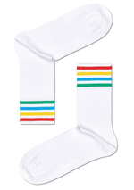 Носки унисекс Colour Cuff 3/4 Crew Sock с цветными полосками на резинке (Размер: 29) (Цвет: белый)