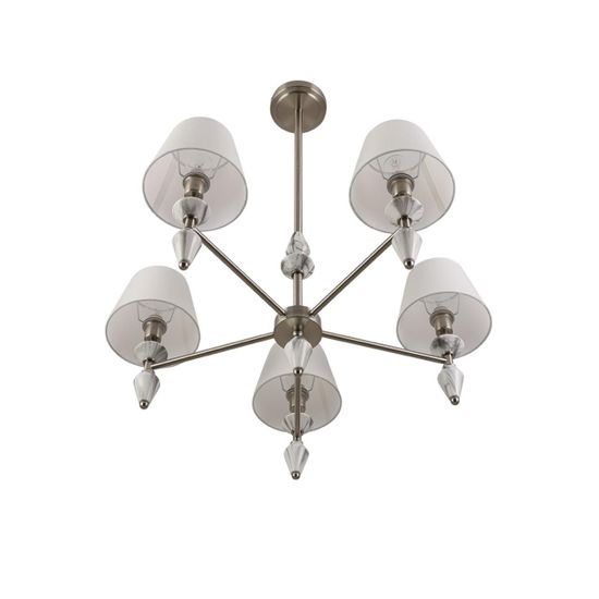 8274/5 CLASSI никель/белый/серый, металл/керамика/ткань Люстра Е14 5*40W 220V VERMONT