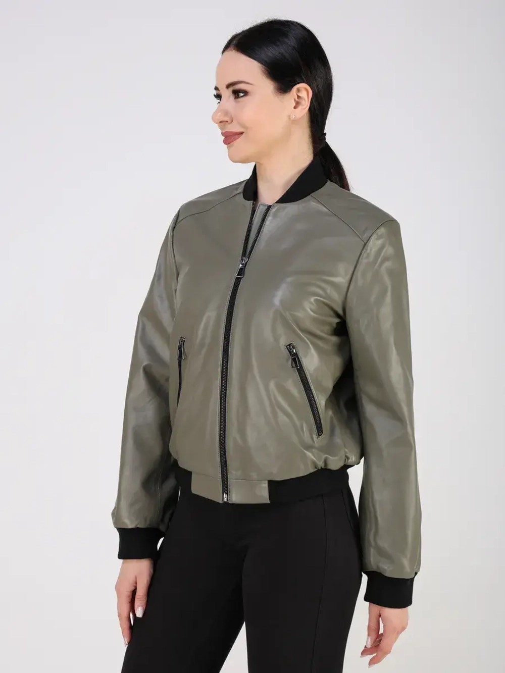 Кожаная куртка демисезонная Турция бомбер