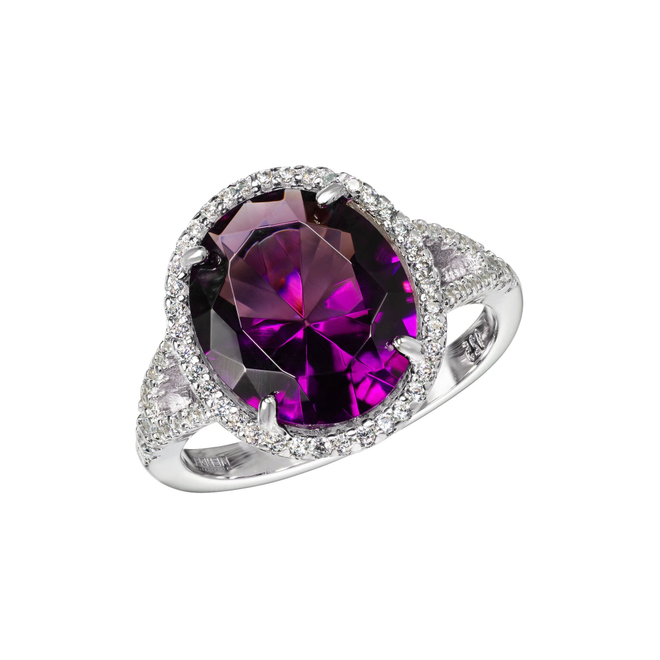 Кольцо крупный перстень темный виноград