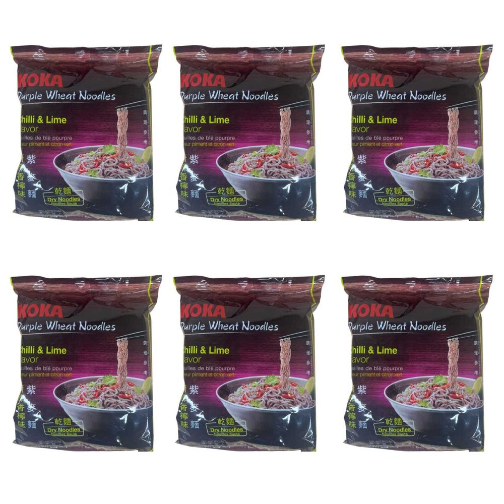 Лапша KOKA Purple Чили и лайм 60 г 6 шт