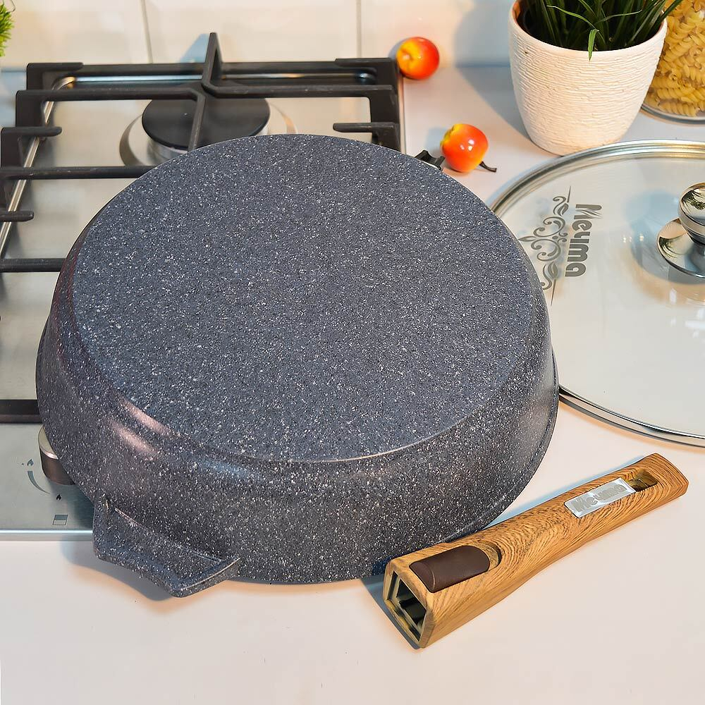 Сковорода 30см Premium blue со съемной ручкой и стеклянной крышкой