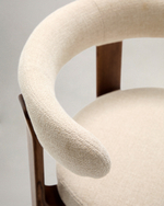 Granite Стул на 4 ножках из бежевого шенилла и массива ясеня в отделке орех