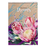 Скетчбук А4 50л., "Три цветка", 100 г/м2, Проф-Пресс, спираль, ламинация, жёсткая подложка, блок крафт