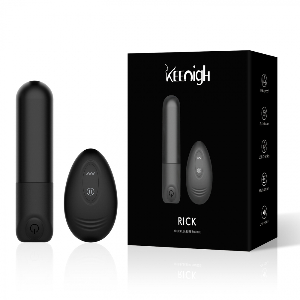 Вибропуля KEENIGH с пультом ДУ Silicone+ABS аккумулятор 86*20