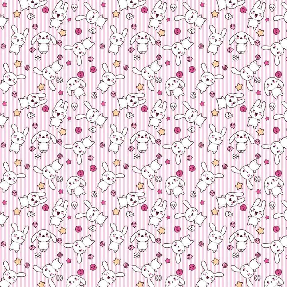 Бумага упаковочная Миленд, 70*100 см "Зайки Каваий" (10 листов в рулоне)