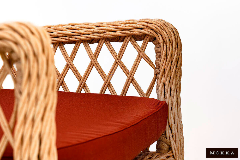 Комплект плетеной мебели MOKKA VILLA ROSA (6 кресел) + 6 подушек