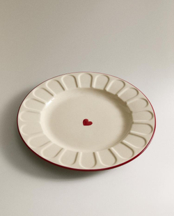 ZARA HOME РОЖДЕСТВЕНСКАЯ ДЕСЕРТНАЯ ТАРЕЛКА, БЕЛЫЙ