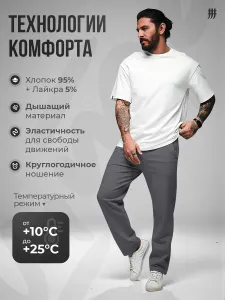 Штаны спортивные прямые серые