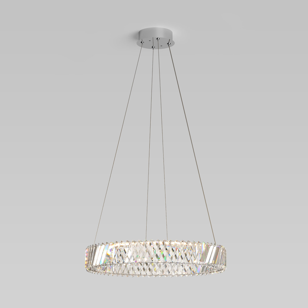 Подвесной светодиодный светильник Eurosvet Solis 101004 LED никель хрусталь Strotskis