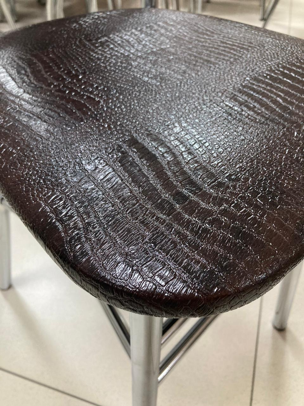 Стул Марсель каркас хром основание экокожа шоколад крокодил