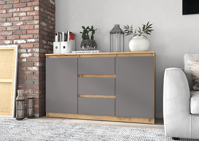 Тб-17 Тумба СИТИ с ящиками графит/дуб золотистый