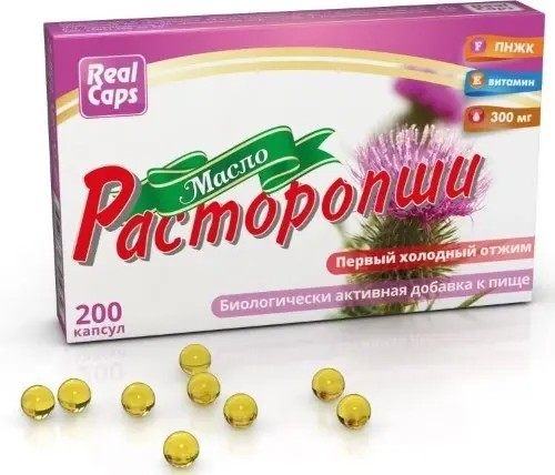 Масло Расторопши холодный отжим капсулы 300мг. №200 Реалкапс