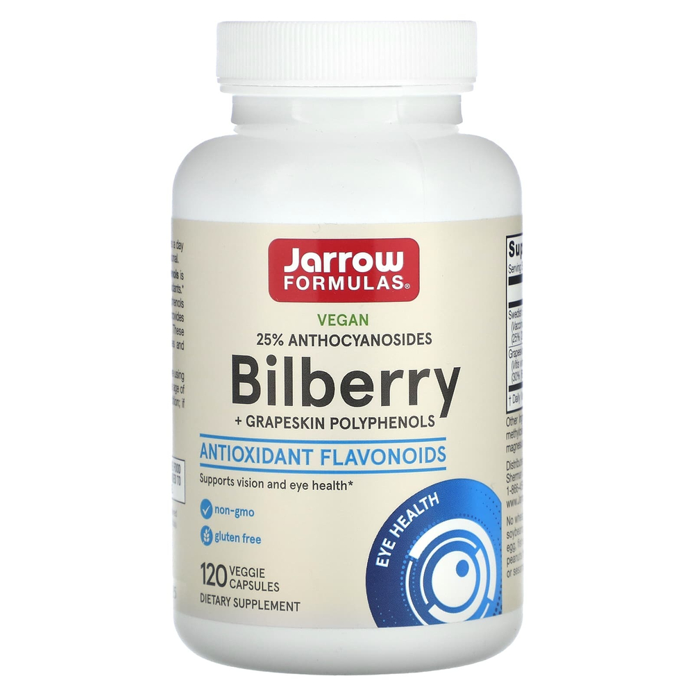 Jarrow Formulas, комплекс полифенолов из черники и кожуры винограда, 280 мг, 120 вегетарианских капсул