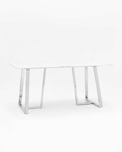 Стол обеденный Даллас 160*90 белый стеклянный