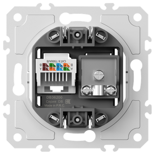 Механизм розетки RJ45/TV cat.6, ClassE-8/0-2400 МГц, серия DB
