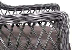 "Катания" обеденная группа плетеная на 6 персон, цвет графит