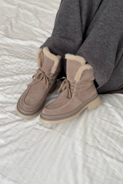 Ботинки из натуральной замши/натуральный мех