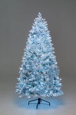 елка заснеженная литая "Алтайская" с встроенной гирляндой, холодный свет