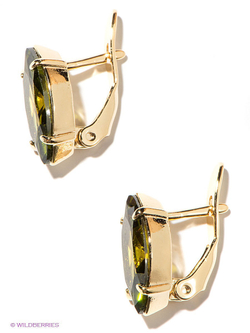 "Дассия" серьги в золотом покрытии из коллекции "Циркония" от Jenavi  с английским замком