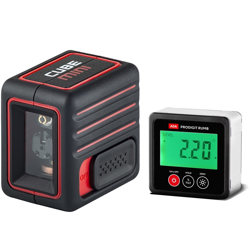 КОМПЛЕКТ ADA : Лазерный уровень Cube Mini Basic Edition + Уровень электронный ProDigit RUMB   А00739
