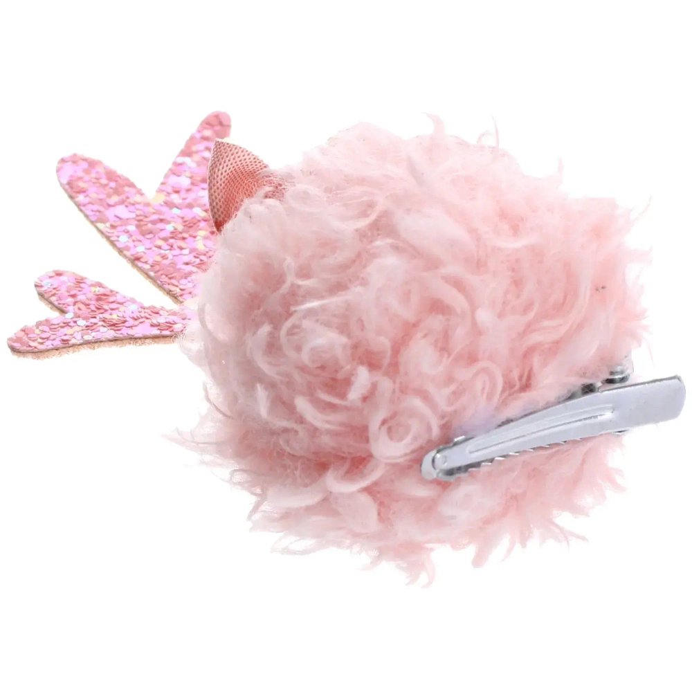 Зажим карнавальный для волос 2шт. «Бантик - Рожки олененка» 8 см, Розовый