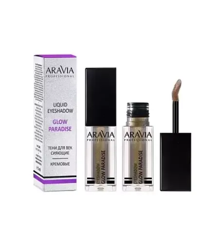 ЖИДКИЕ СИЯЮЩИЕ ТЕНИ ДЛЯ ВЕК GLOW PARADISE/ЗОЛОТИСТО-КОРИЧНЕВЫЙ ДУОХРОМ - 05, 5 МЛ ARAVIA Professional