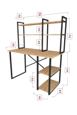 Стол письменный с настольной полкой 120х60 - сосна