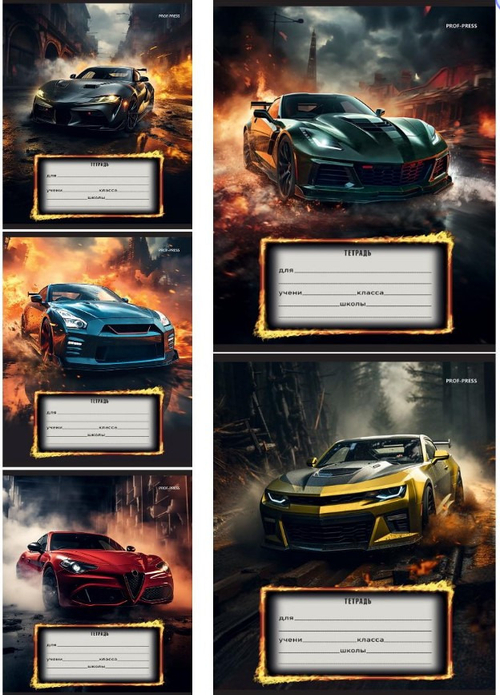 Тетрадь 12 л. линейка ПРОФ-ПРЕСС Авто и драйв (Т12-3931)